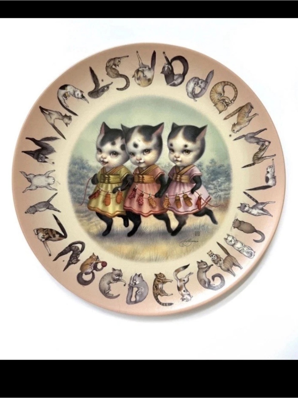 Three Little Kittens- Limited Edition 10” Melamine Dinner Plate by Mab Graves
